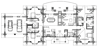 log home floor plan one level