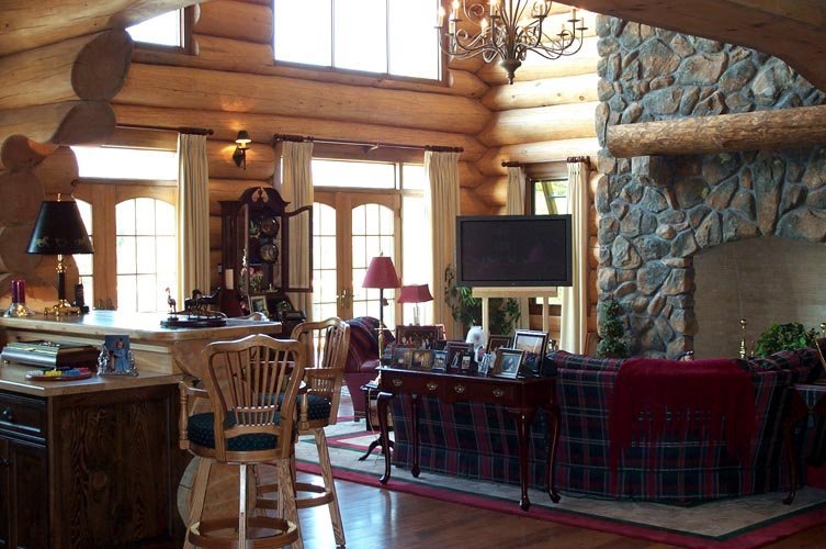 Living Room, Ontario Log Home : log home, log home design, Ontario